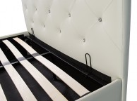 GFW Michigan Crystal 4ft6 Double White Faux Leather Ottoman Lift Bed Frame Thumbnail