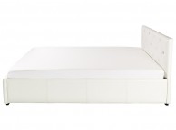 GFW Michigan Crystal 4ft6 Double White Faux Leather Ottoman Lift Bed Frame Thumbnail