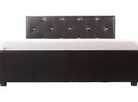 GFW Michigan Crystal 4ft6 Double Black Faux Leather Ottoman Lift Bed Frame Thumbnail