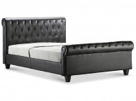 GFW Georgia 4ft6 Double Black Faux Leather Bed Frame Thumbnail