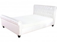 GFW Georgia 4ft6 Double White Faux Leather Bed Frame Thumbnail