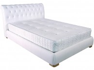 GFW Atlanta 4ft6 Double White Faux Leather Bed Frame Thumbnail