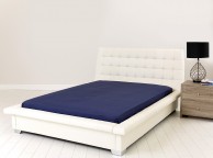 GFW Missouri 4ft6 Double White Faux Leather Bed Frame Thumbnail