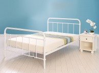 GFW Phoenix 3ft Single Gloss White Metal Bed Frame Thumbnail