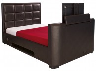 GFW Lincoln 5ft Kingsize Brown Faux Leather TV Bed Frame Thumbnail