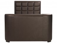 GFW Lincoln 5ft Kingsize Brown Faux Leather TV Bed Frame Thumbnail