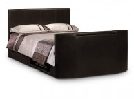 Julian Bowen Optika 5ft Kingsize Brown Faux Leather TV Bed Frame (with TV) Thumbnail