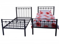 Metal Beds Cambridge 3ft (90cm) Single Black Metal Bunk Bed Thumbnail