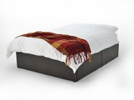 Metal Beds Bottomless Pit 4ft6 Double Brown Faux Leather Bed Frame Thumbnail