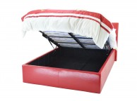 Metal Beds Chameleon 4ft (120cm) Small Double  Red Faux Leather Ottoman Bed Frame Thumbnail