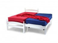 Metal Beds Palermo 3ft (90cm) Single White Wooden Guest Bed Thumbnail