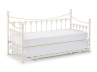 Julian Bowen Versailles 3ft Single Stone White Metal Day Bed With Under Bed Thumbnail