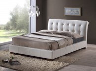 Time Living Boston 5ft Kingsize White Faux Leather Bed Frame Thumbnail