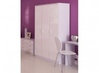 GFW Ottawa 3 Door Wardrobe in White and White Gloss Thumbnail