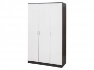 GFW Ottawa 3 Door Wardrobe in Black Oak and White Gloss Thumbnail