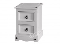 Core Corona Whitewash Pine 2 Drawer Bedside Thumbnail