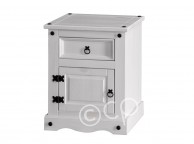 Core Corona Whitewashed Pine 1 Drawer 1 Door Bedside Thumbnail