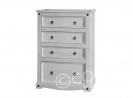 Core Corona Whitewashed Pine 4 Drawer Chest Thumbnail