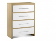 Julian Bowen Stockholm Oak and White 4 Drawer Wooden Chest Thumbnail