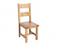 Core Farmhouse Pair Of Pine Dining Chairs With Seat Pads Thumbnail
