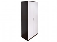 GFW Ottawa 2 Door Wardrobe in Black Oak and White Gloss Thumbnail
