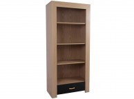 GFW Los Angeles Bookcase in Oak Effect and Black Gloss Thumbnail