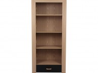 GFW Los Angeles Bookcase in Oak Effect and Black Gloss Thumbnail