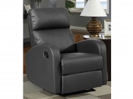 GFW Nevada Recliner Chair Black Faux Leather Thumbnail