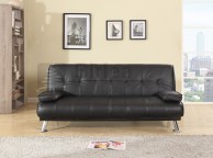 Birlea Logan Black Faux Leather Sofa Bed Thumbnail