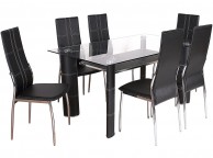 GFW Montana Dining Table Set with 6 Chairs in Black Thumbnail
