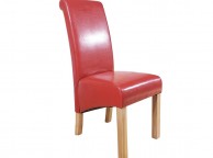 GFW Hudson Pair Of Red Faux Leather Dining Chairs Thumbnail