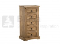 Birlea Corona Pine 5 Drawer Narrow Chest Thumbnail