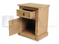 Birlea Corona Pine 1 Door 1 Drawer Bedside Cabinet Thumbnail