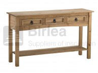 Birlea Corona Pine 3 Drawer Console Table With Shelf Thumbnail
