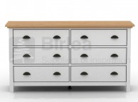 Birlea Richmond White And Pine 6 Drawer Chest Thumbnail