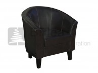 Birlea Chester Brown Faux Leather Tub Chair Thumbnail