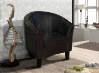 Birlea Chester Brown Faux Leather Tub Chair Thumbnail