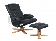 Birlea Nevada Black Faux Leather Swivel Chair And Stool Thumbnail