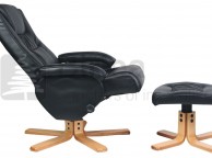 Birlea Nevada Black Faux Leather Swivel Chair And Stool Thumbnail