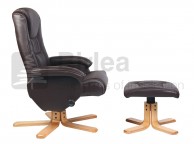 Birlea Nevada Brown Faux Leather Swivel Chair And Stool Thumbnail