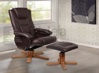 Birlea Nevada Brown Faux Leather Swivel Chair And Stool Thumbnail