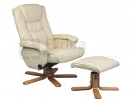 Birlea Nevada Cream Faux Leather Swivel Chair And Stool Thumbnail