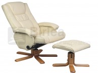 Birlea Nevada Cream Faux Leather Swivel Chair And Stool Thumbnail