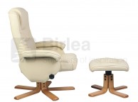 Birlea Nevada Cream Faux Leather Swivel Chair And Stool Thumbnail