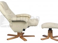 Birlea Nevada Cream Faux Leather Swivel Chair And Stool Thumbnail