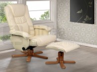 Birlea Nevada Cream Faux Leather Swivel Chair And Stool Thumbnail