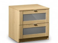 Julian Bowen Strada Light Oak and Smoked Gloss 2 Drawer Bedside Thumbnail