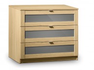 Julian Bowen Strada Light Oak and Smoked Gloss 3 Drawer Chest Thumbnail