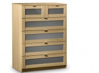 Julian Bowen Strada Light Oak and Smoked Gloss 4+2 Drawer Chest Thumbnail