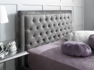 Limelight Rhea 5ft Kingsize Plush Silver Velvet Fabric Ottoman Bed Frame Thumbnail